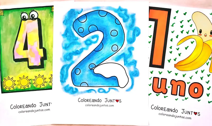 Number drawings colored by Coloring Together