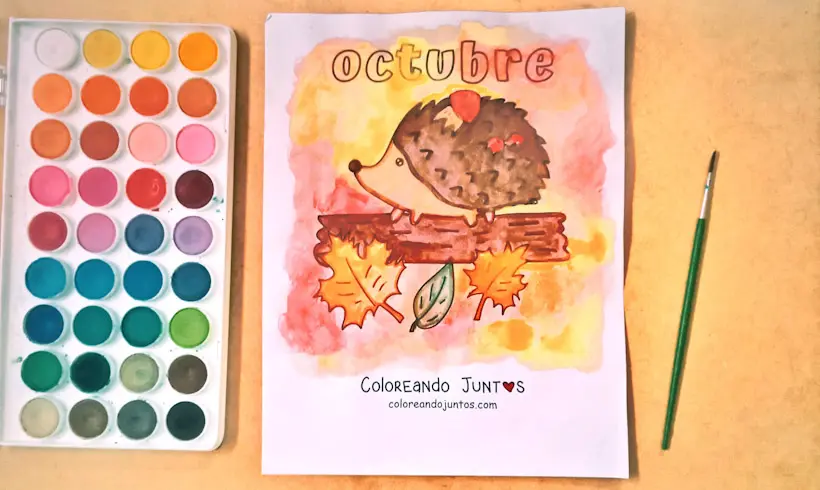 October drawing colored by Coloring Together