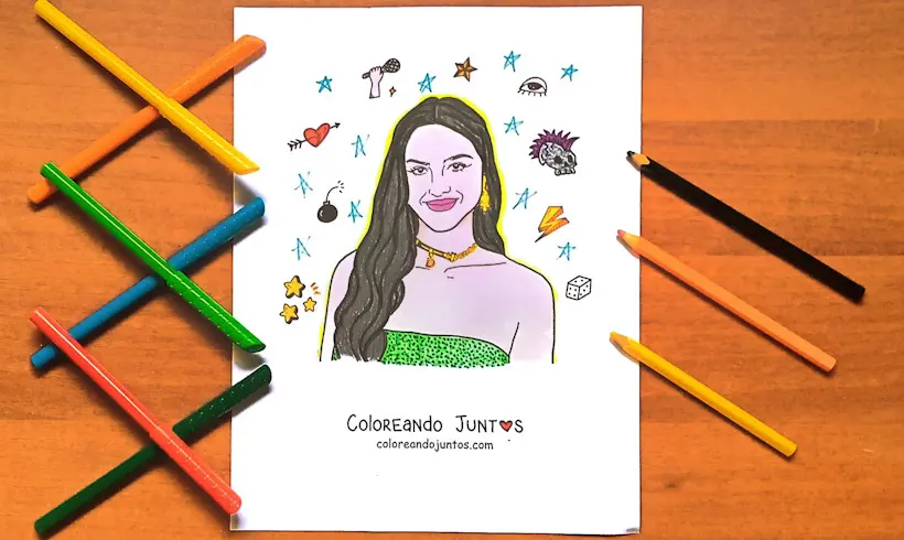 Drawing of Olivia Rodrigo colored by Coloring Together