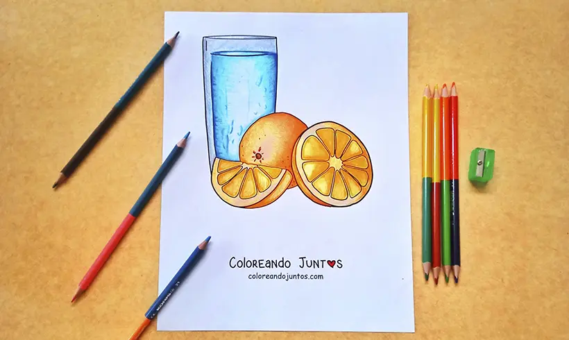 Orange drawing colored by Coloring Together