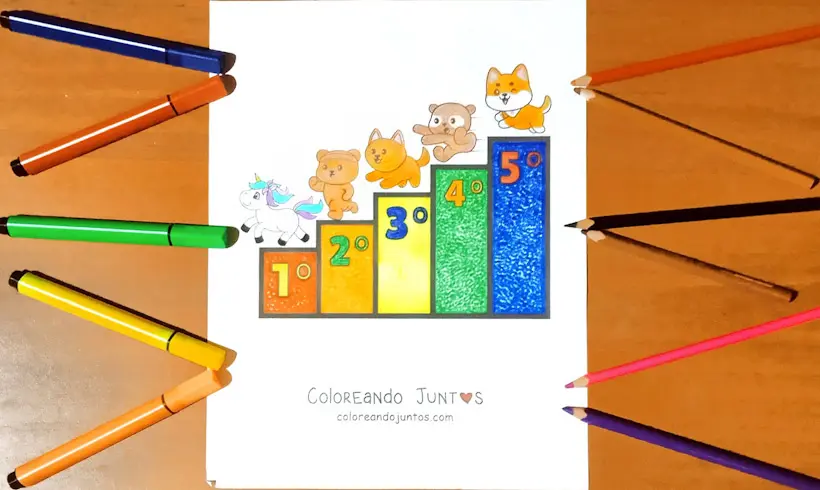 Drawing of the ordinal numbers colored by Coloring Together