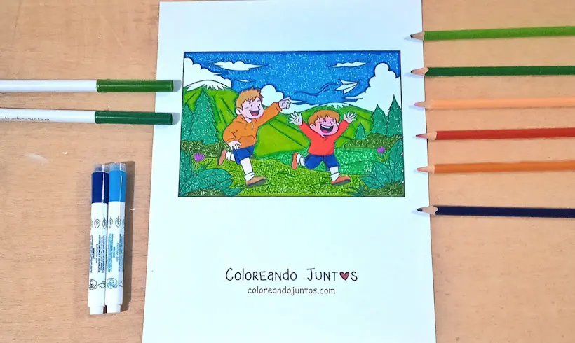 Walk drawing colored by Coloring Together