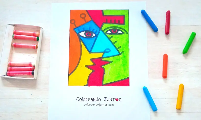 Pablo Picasso drawing colored by Coloring Together