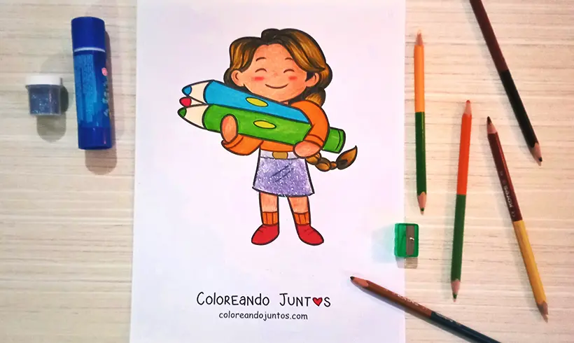 Drawing of a pencil colored by Coloring Together