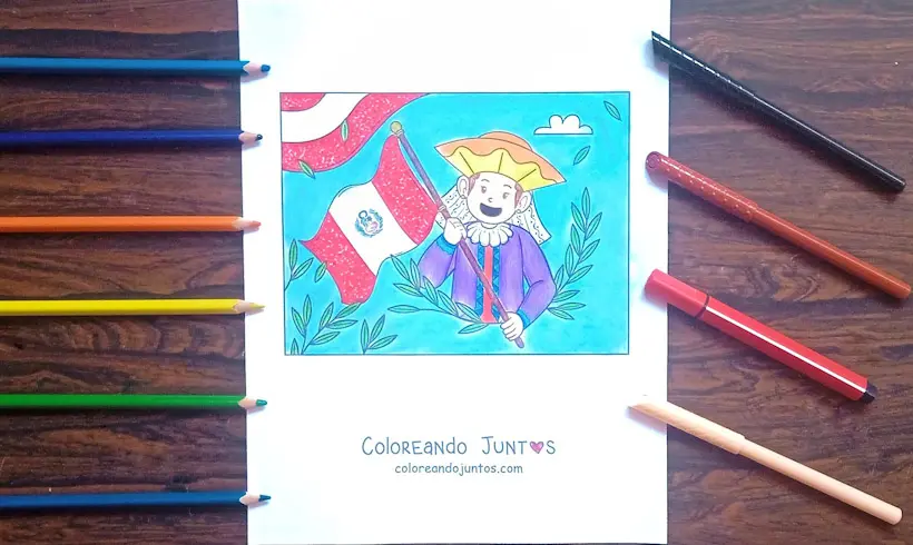 Peru drawing colored by Coloring Together