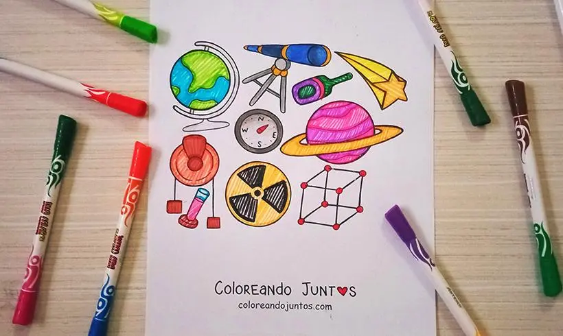 Physics drawing colored by Coloring Together