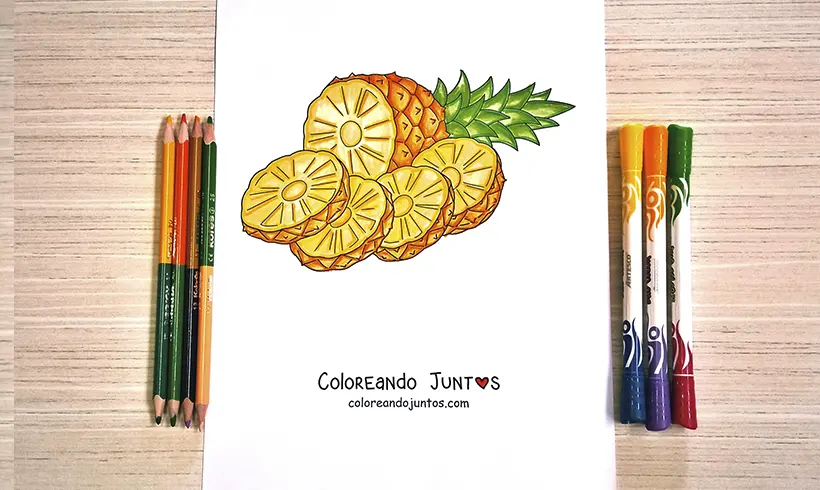 Pineapple drawing colored by Coloring Together