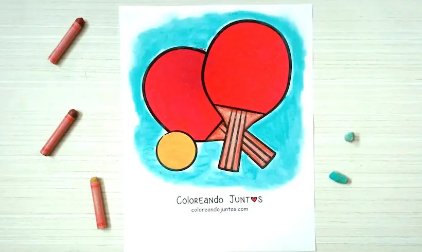 Ping pong drawing colored by Coloring Together