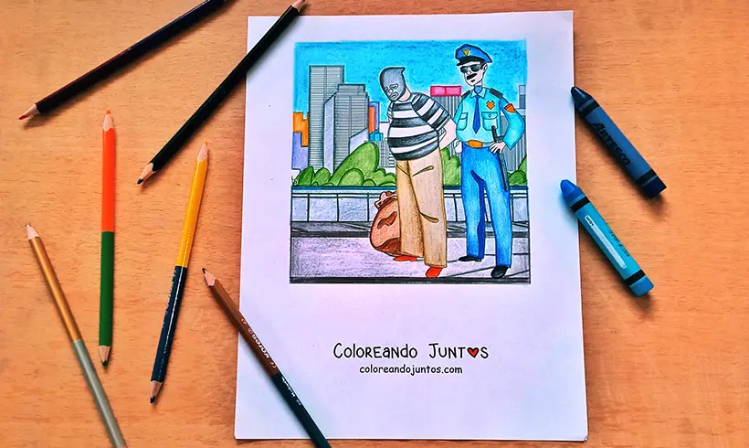 Police officer drawing colored by Coloring Together