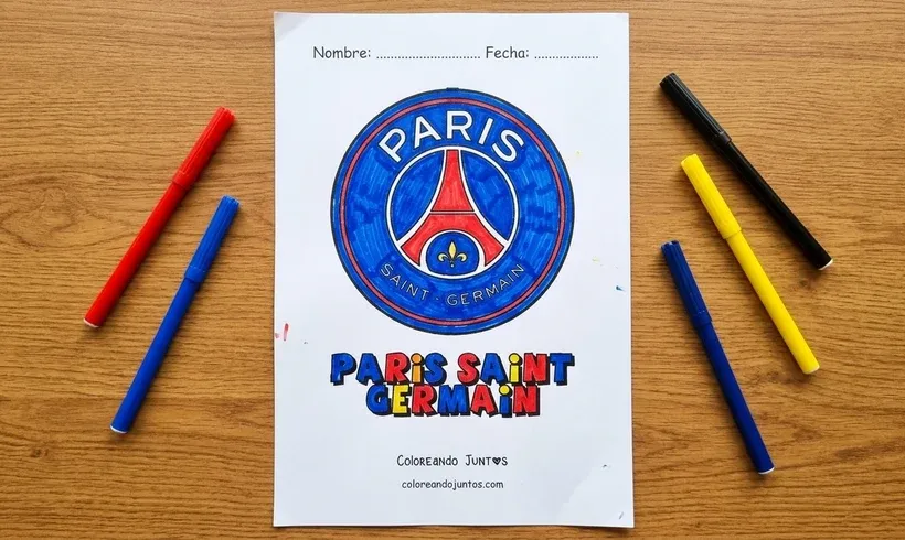 Drawing of the PSG crest colored with markers