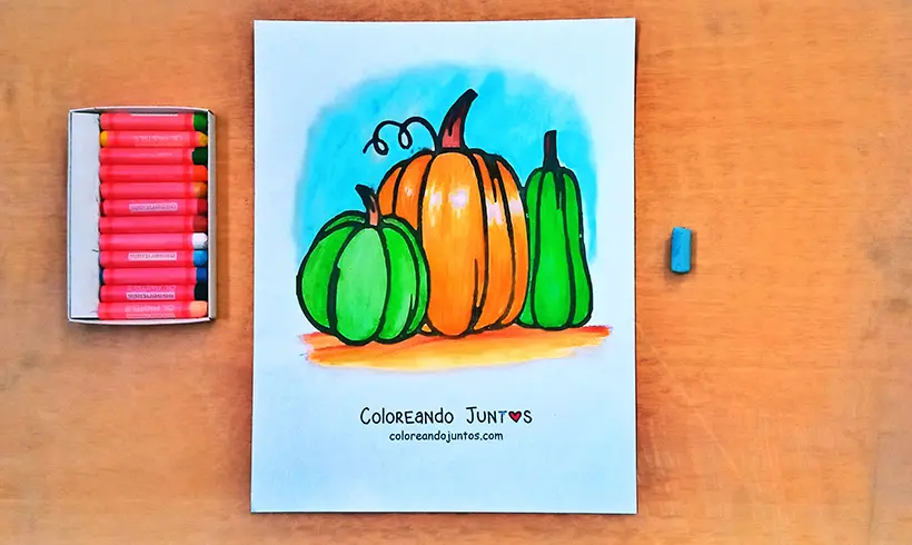 Pumpkins colored by Coloring Together