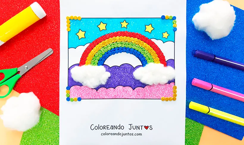 Rainbow drawing colored by Coloring Together