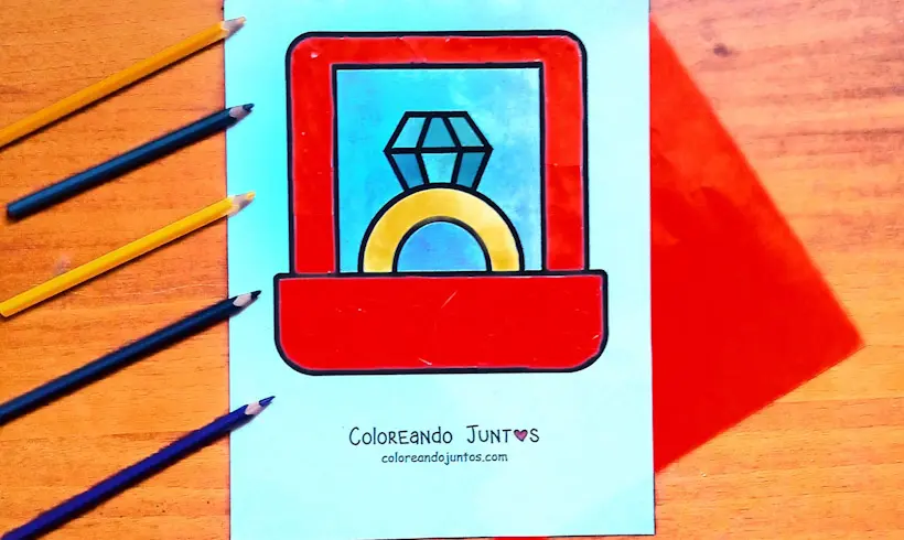 Drawing of a ring colored by Coloring Together