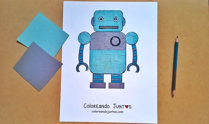 Drawing of a robot colored by Coloring Together