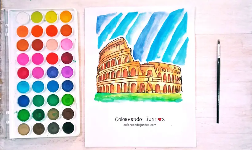 Drawing of Rome colored by Coloring Together