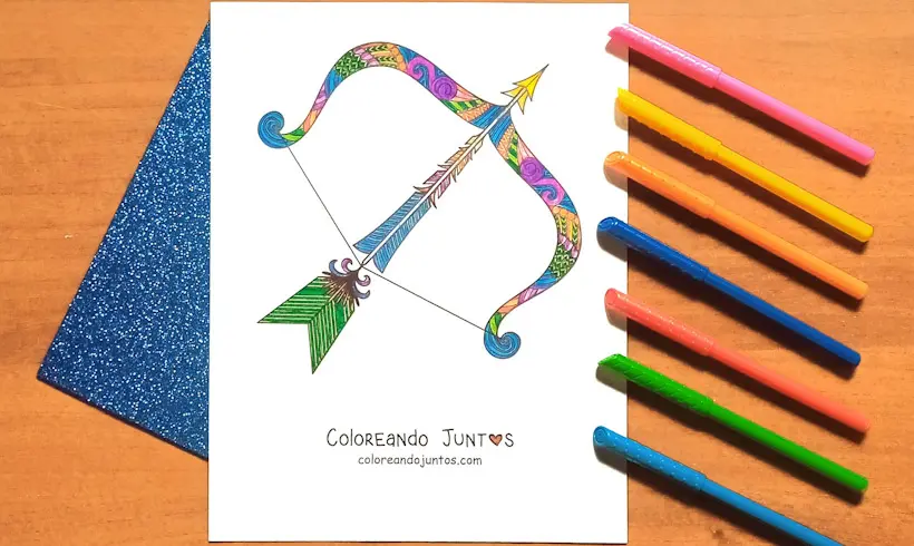 Sagittarius sign drawing colored by Coloring Together