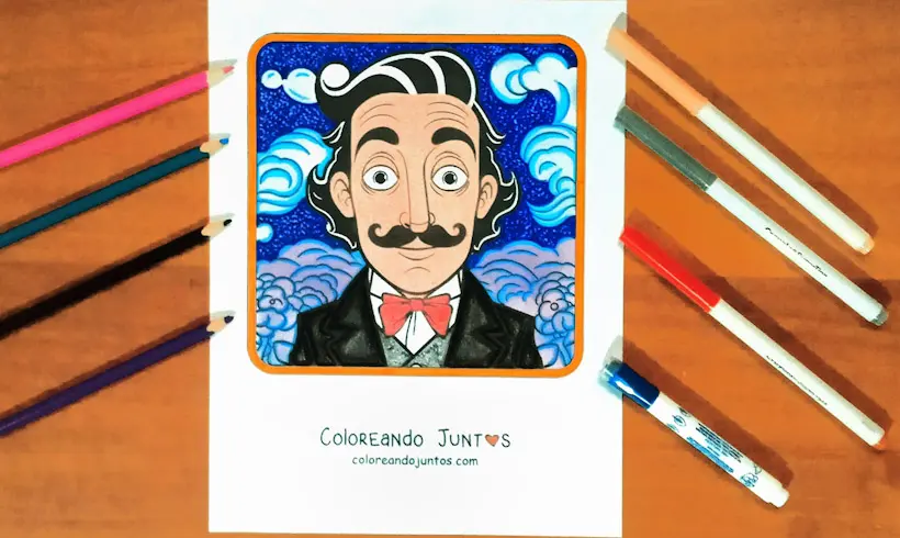Salvador Dali drawing colored by Coloring Together