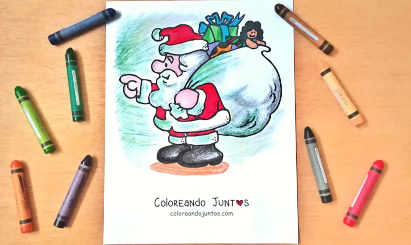 Drawing of Santa Claus colored by Coloring Together