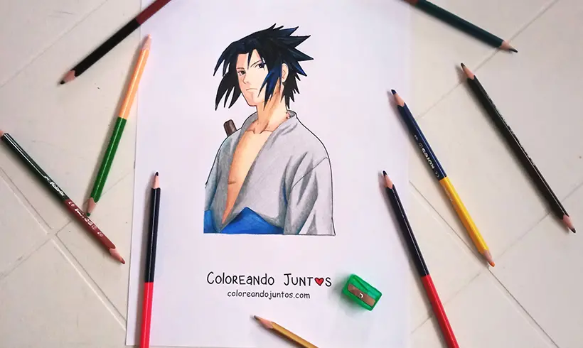 Sasuke drawing colored by Coloring Together