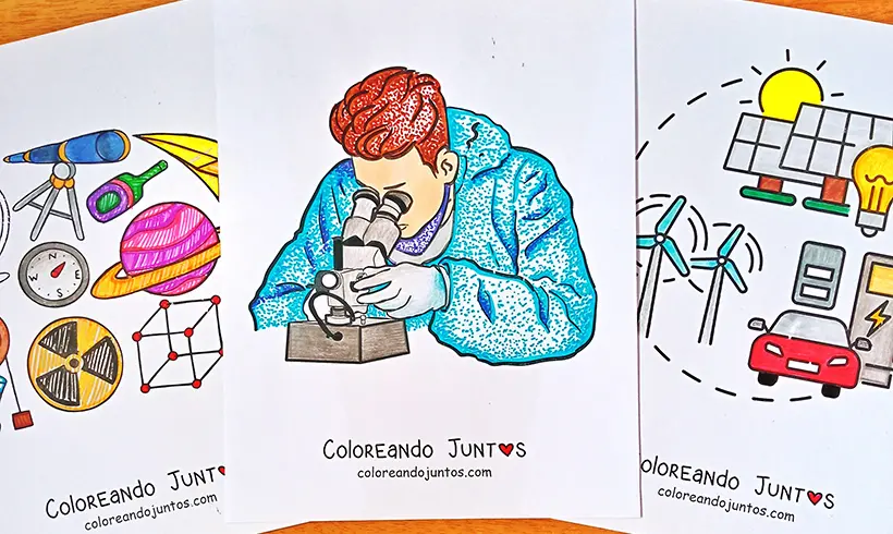 Science drawings colored by Coloring Together