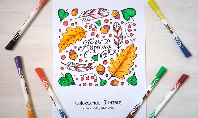 Drawing of season of the year in English colored by Coloring Together