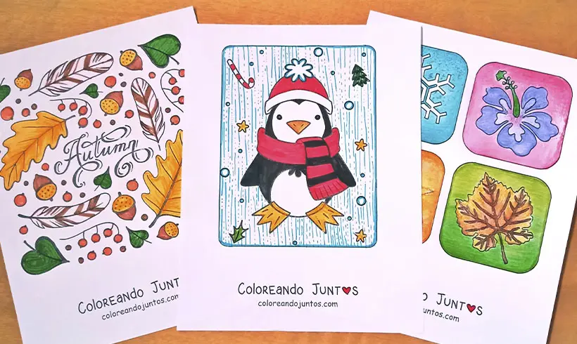 Seasons drawings colored by Coloring Together
