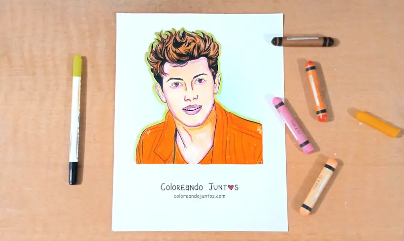 Drawing of Shawn Mendes colored by Coloring Together