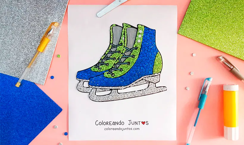 Skating drawing colored by Coloring Together