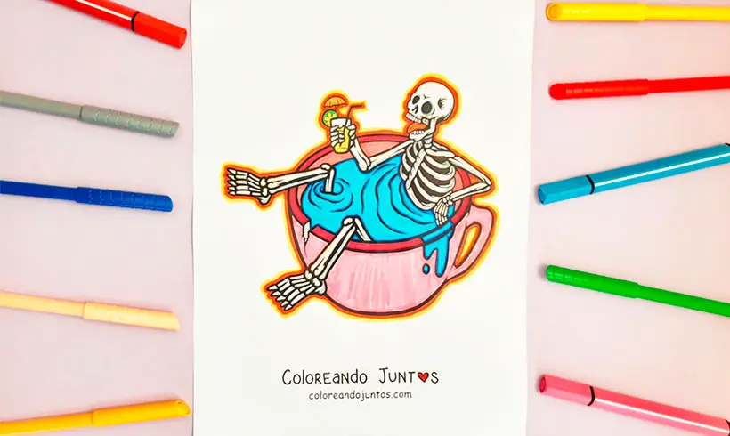 Skeleton picture colored by Coloring Together