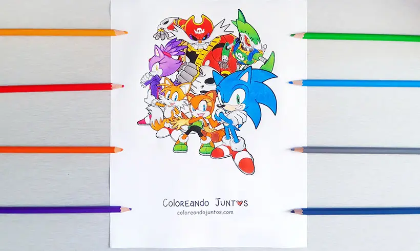 Sonic drawing colored by Coloring Together