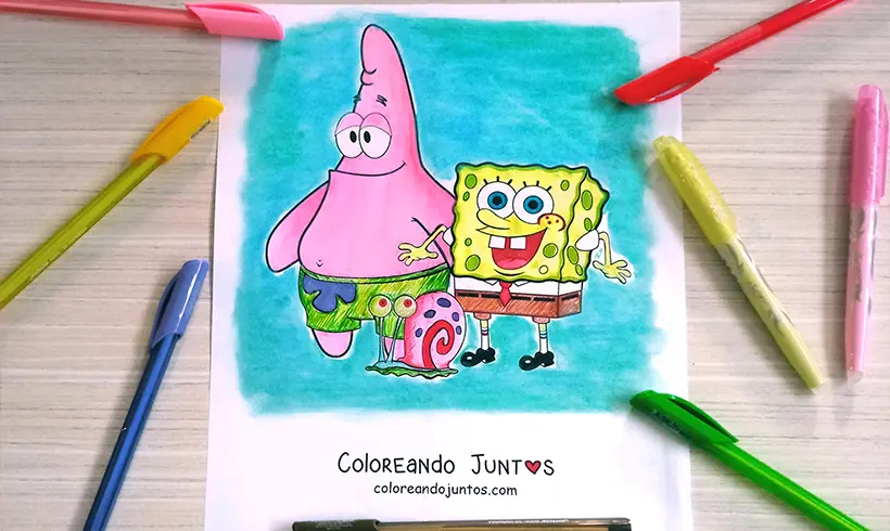 SpongeBob drawing colored by Coloring Together