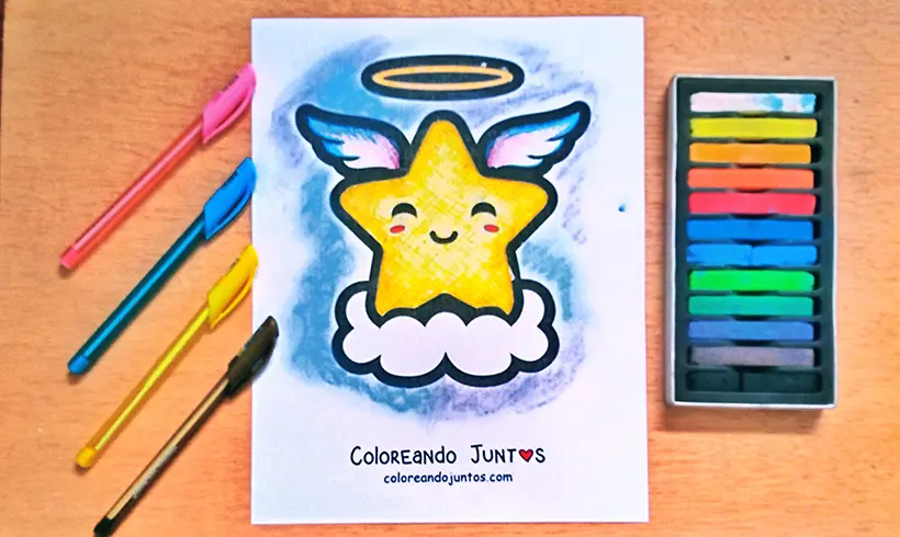 Star drawing colored by Coloring Together