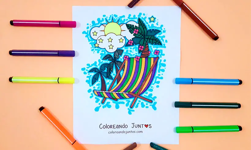 Summer drawing colored by Coloring Together