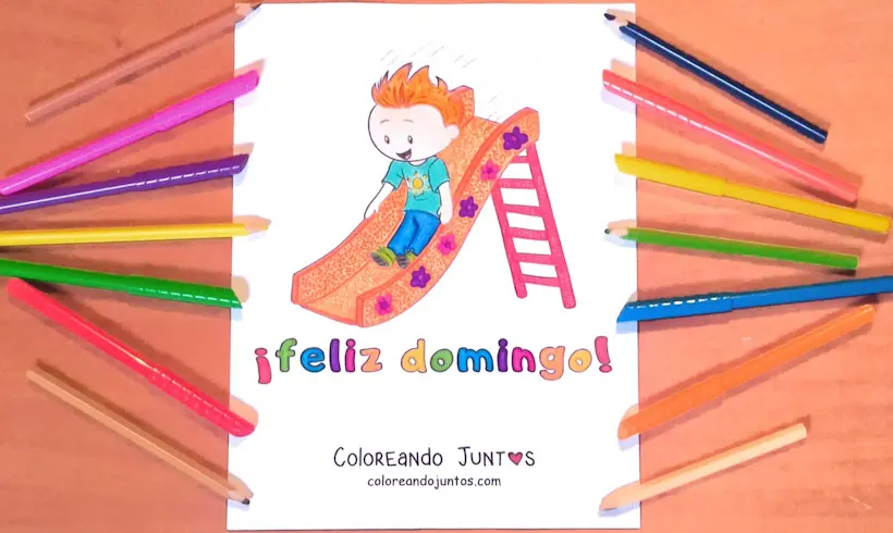 Drawing of Sunday colored by Coloring Together