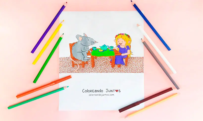 Table drawing colored by Coloring Together