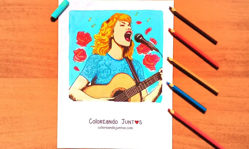 Taylor Swift drawing colored by Coloring Together