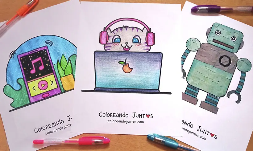 Technology drawings colored by Coloring Together