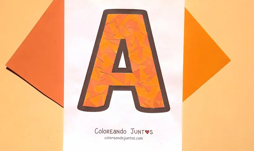 Letter A from the alphabet drawing colored by Coloring Together