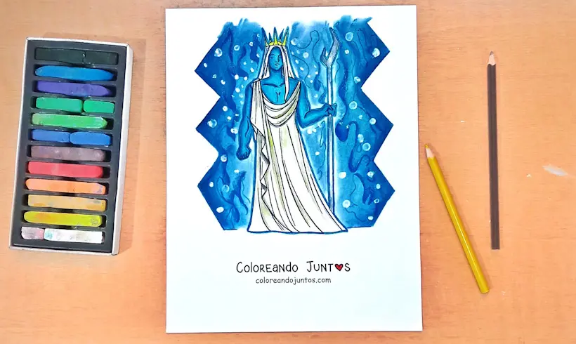 Drawing of the god Hades colored by Coloring Together