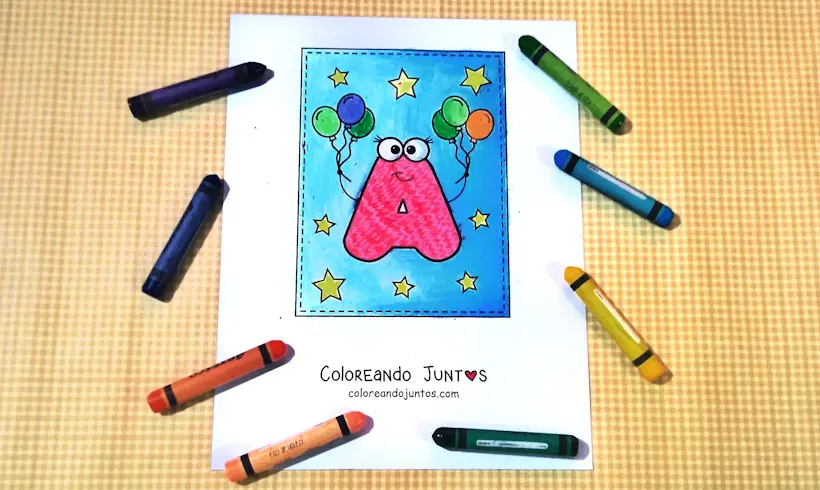 Letter A colored by Coloring Together