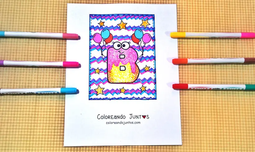 Letter B drawing colored by Coloring Together