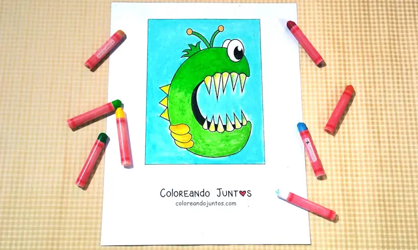 Letter C drawing colored by Coloring Together