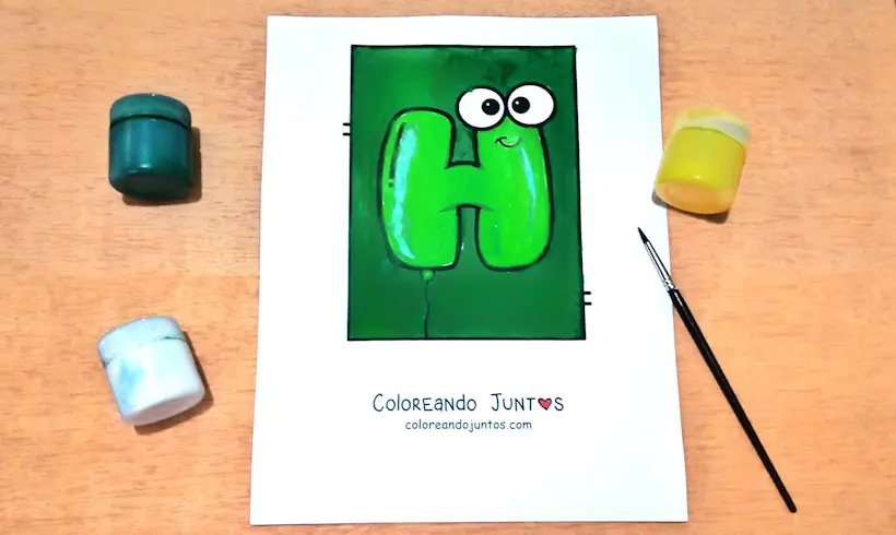 Letter H drawing colored by Coloring Together