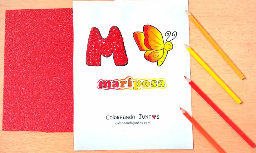 Drawing of the letter M colored by Coloring Together