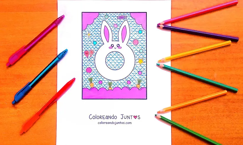 Letter O drawing colored by Coloring Together