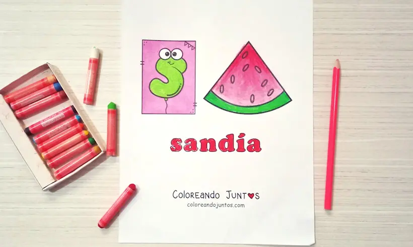 Drawing of the letter S colored by Coloring Together