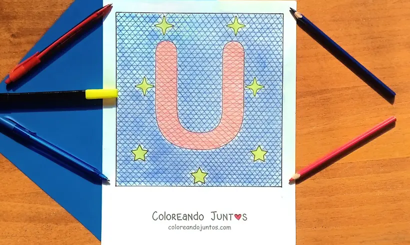 Letter U colored by Coloring Together