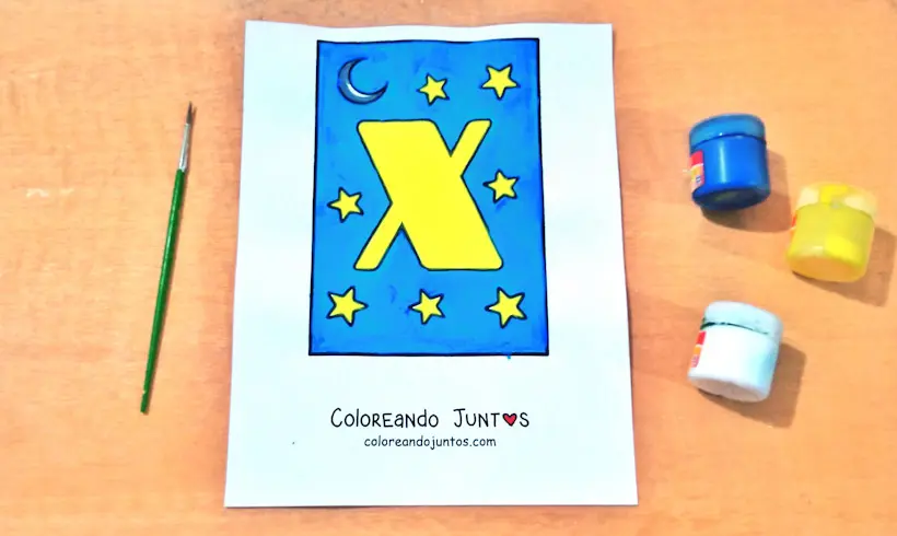 Letter X drawing colored by Coloring Together