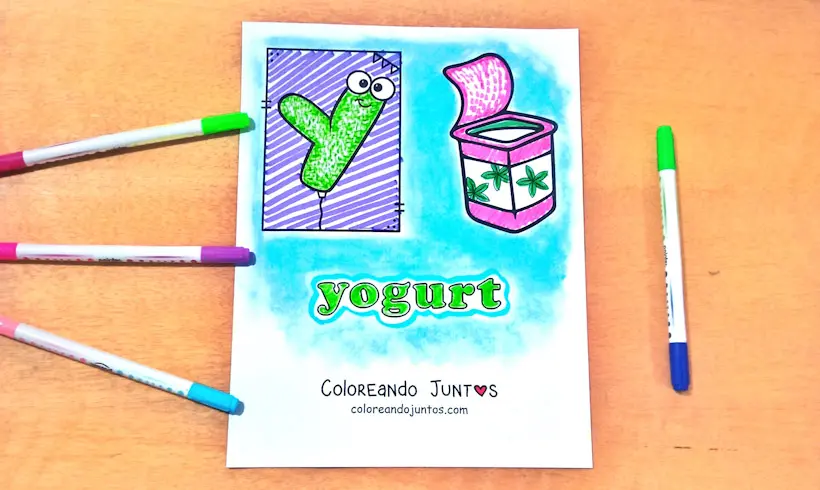 Picture of the letter Y colored by Coloring Together