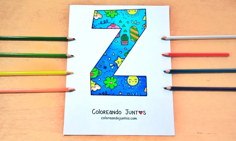 Letter Z picture colored by Coloring Together